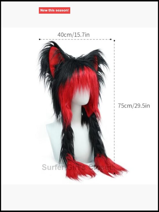 Faux Fur Plush Cat Hat with Ear Flaps Winter Warm Earmuffs Cosplay Accessory main image 5